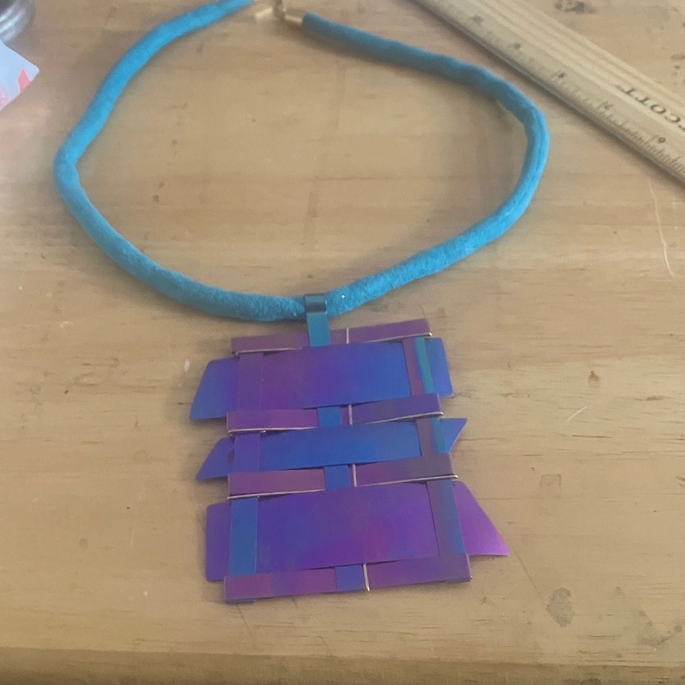 Iridescent Geometric Pendant Necklace